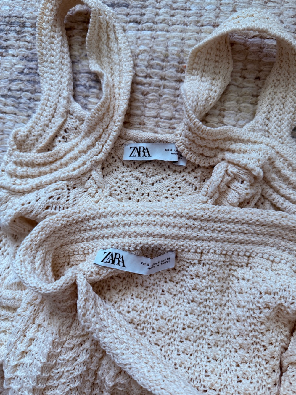 Zara Cream Crochet Knit Skirt Set - Picture 4 of 4